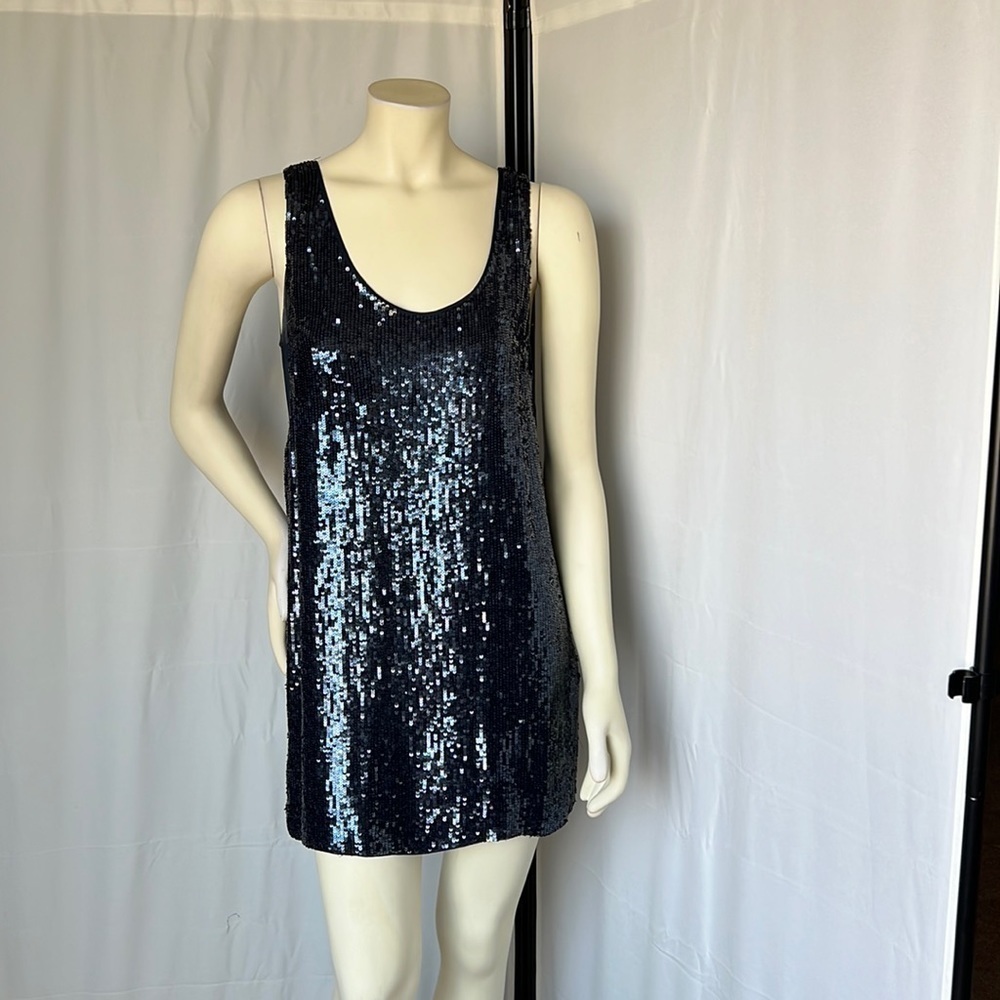 Nicole Miller Sequins and Silk slip tank Dress